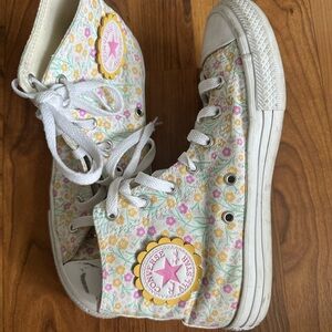 Converse Kids Floral High-Top Sneakers - White and Yellow